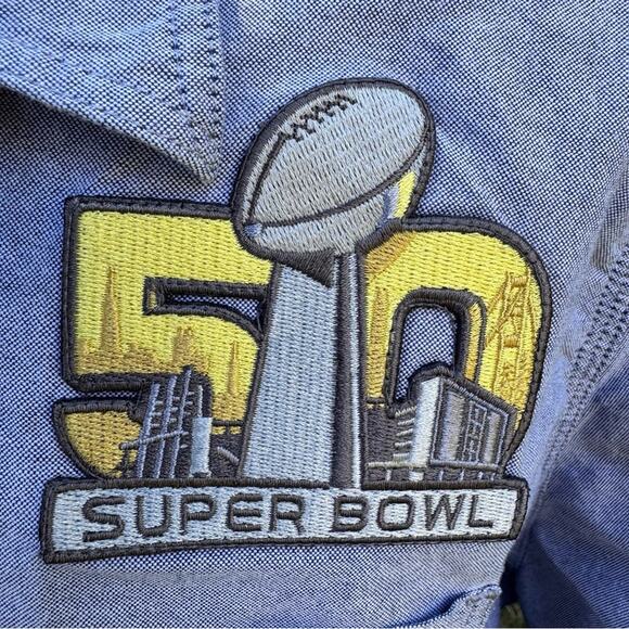 Levi's 50th Super Bowl Button Down Blue Shirt Men's Size XXXL - Picture 8 of 12